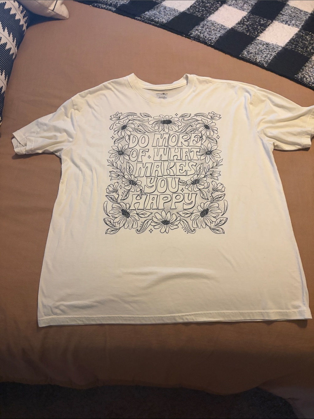 Graphic Natural Life  Tee "Do More of What Makes You Happy" - Cream